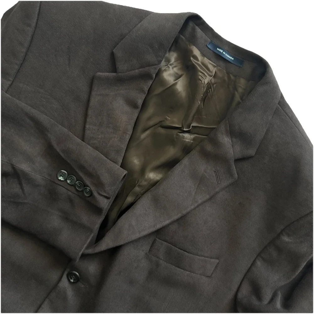 Vintage '98 Ralph‎ Ralph Lauren Brown Coat Blazer Made In Canada 70% Viscose 48L